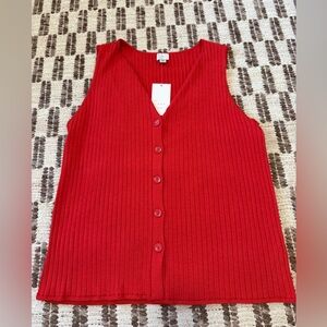 a new day Red V-Neck Sleeveless Sweater